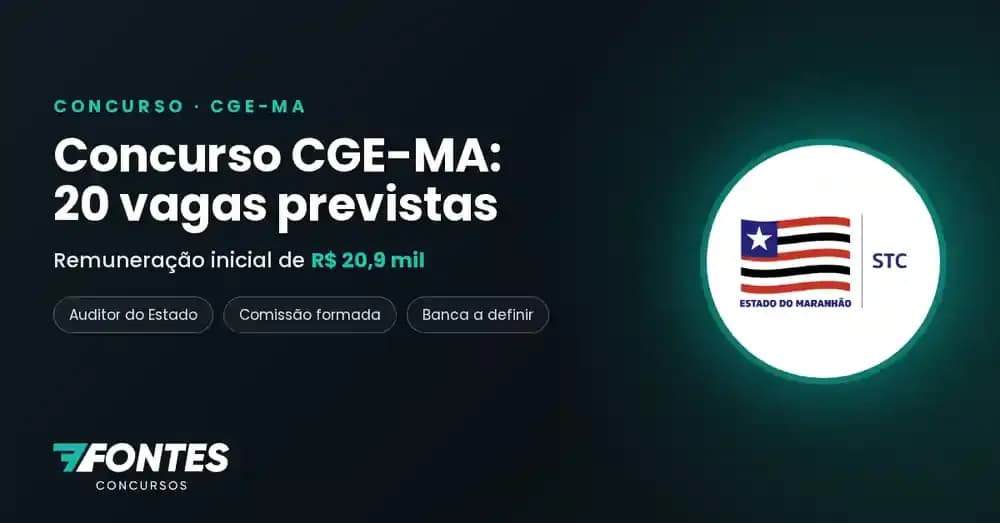 Concurso CGE-MA: comissão formada, 20 vagas previstas para Auditor do Estado e remuneração de R$ 20,9 mil