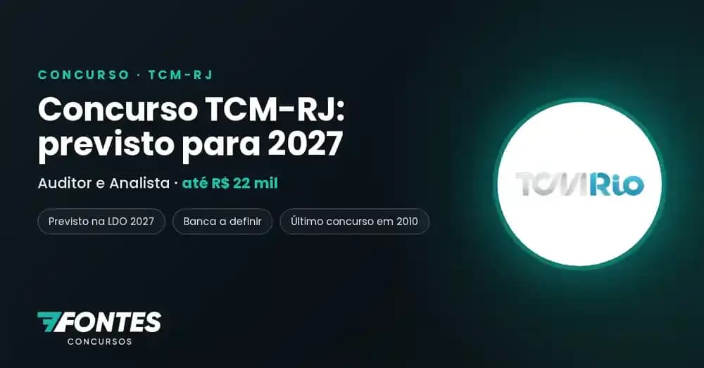 Concurso TCM-RJ: previsto na LDO 2027 para Auditor e Analista de Controle Externo