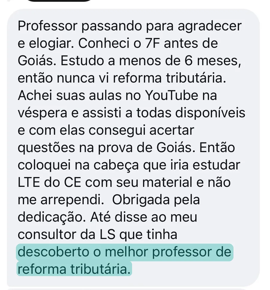 Descobri o melhor professor de reforma tributária — WhatsApp