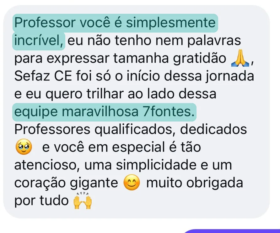Professor, você é simplesmente incrível; equipe maravilhosa 7Fontes — Instagram