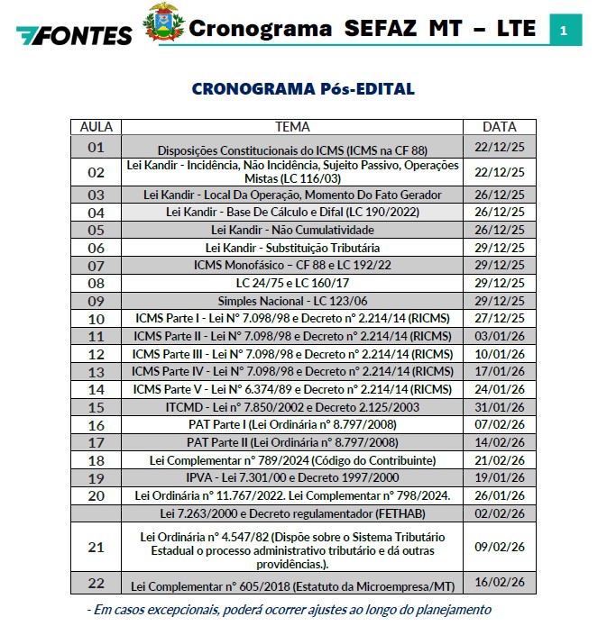 cronograma sefaz mr pos edital