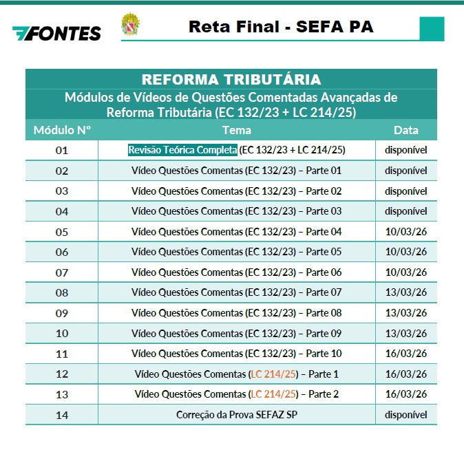RETA FINAL SEFA PA REFORMA