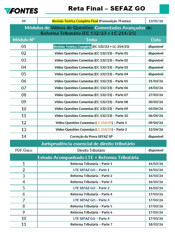 Cronograma 02 da aula gratuita