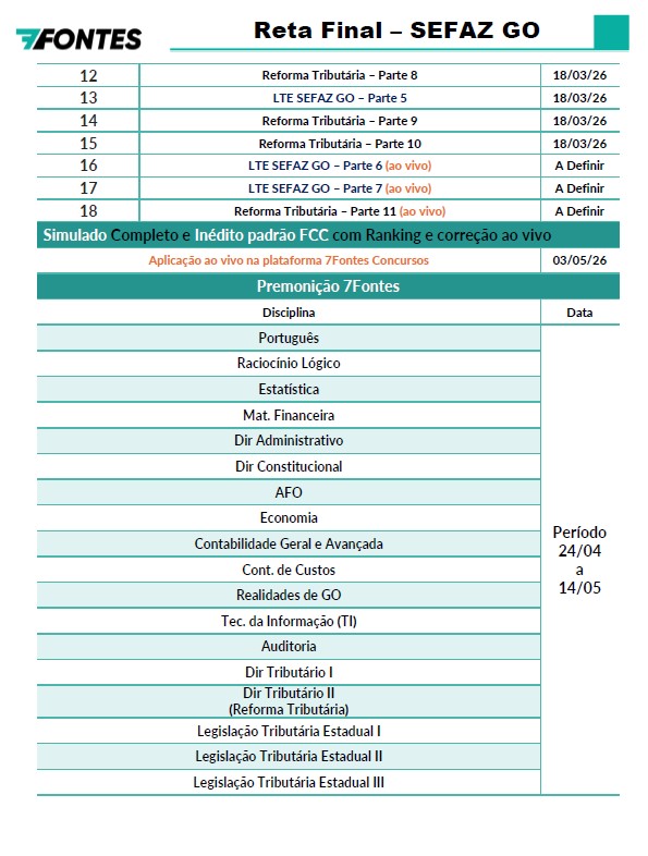 Cronograma 03 da aula gratuita